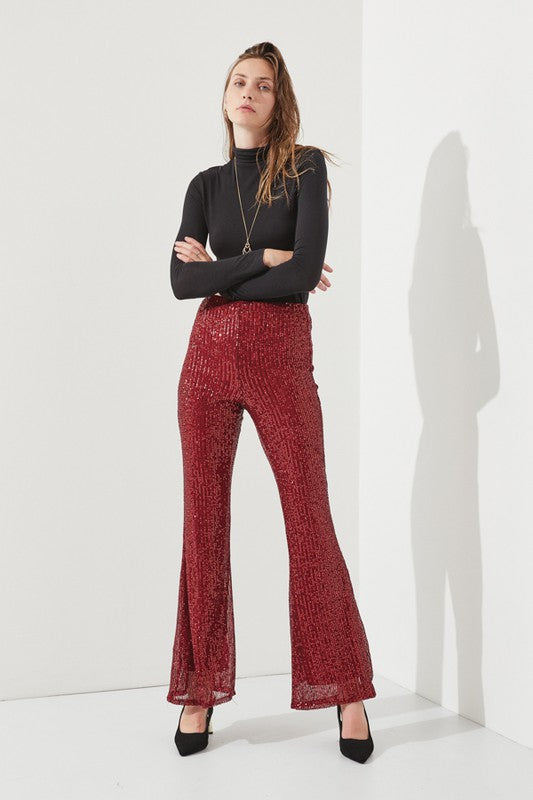 High Waist Flare Leg Sequin Pants king-general-store-5710.myshopify.com