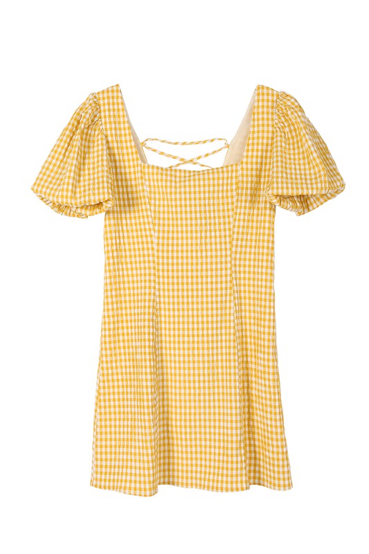 Yellow Gingham Back Strap Dress king-general-store-5710.myshopify.com