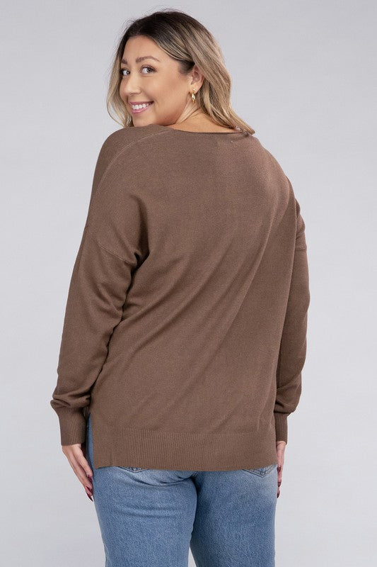 Plus Garment Dyed Front Seam Sweater king-general-store-5710.myshopify.com