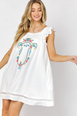 Embroidered Square Neck Mini Dress king-general-store-5710.myshopify.com