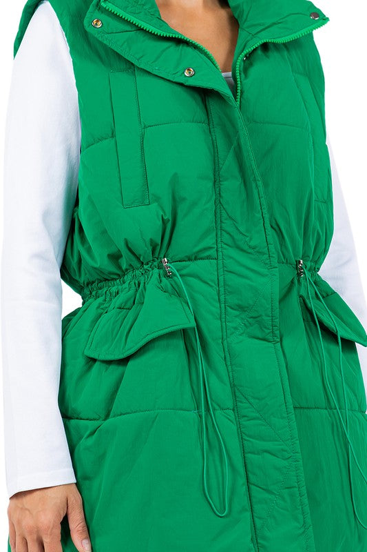 Green Puffer Vest Jacket king-general-store-5710.myshopify.com