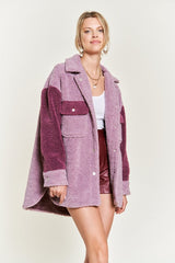 Plus Colorblock Sherpa Jacket king-general-store-5710.myshopify.com