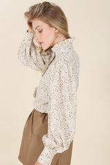 Stand Collar Floral Frill Blouse king-general-store-5710.myshopify.com