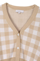 Gingham Pattern Cardigan Sweater king-general-store-5710.myshopify.com