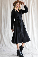 PLUS Button Down Long Shirt Midi Dress king-general-store-5710.myshopify.com