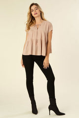 Beige A Line Tiered Blouse king-general-store-5710.myshopify.com