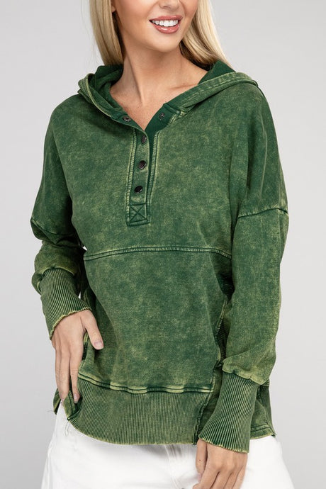 French Terry Acid Wash Kangaroo Pocket Hoodie king-general-store-5710.myshopify.com