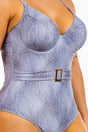 Plus One Piece Buckle Belt Embellish Denim Swimsuit king-general-store-5710.myshopify.com