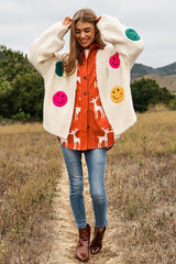 The Fuzzy Smile Long Bell Sleeve Knit Cardigan king-general-store-5710.myshopify.com