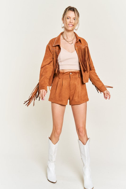 Soft Touch Suede Studded Fringe Jacket king-general-store-5710.myshopify.com