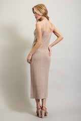 RIBBED-KNIT MAXI DRESS