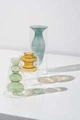 Double Layer Transparent Glass Vase 3pc Set