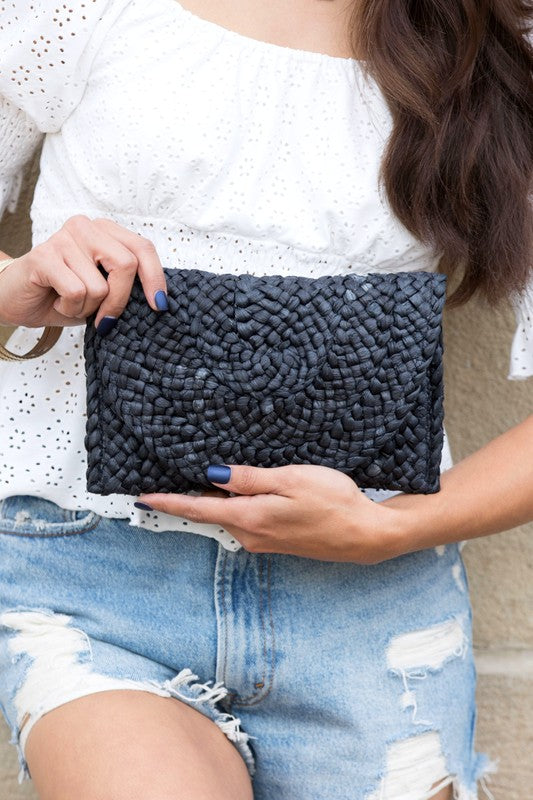 Fold Over Straw Clutch king-general-store-5710.myshopify.com