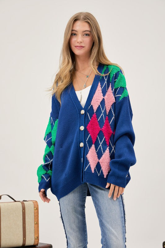 Plus V Neck Button Front Cardigan king-general-store-5710.myshopify.com