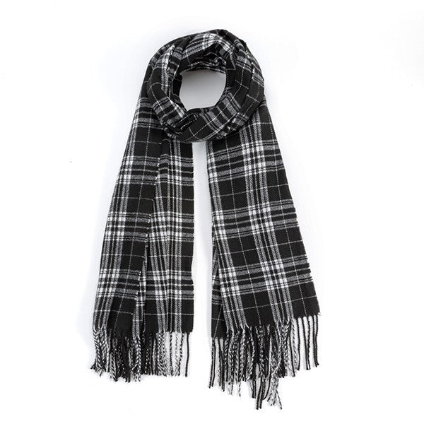 Striped Plaid Silk Scarf king-general-store-5710.myshopify.com