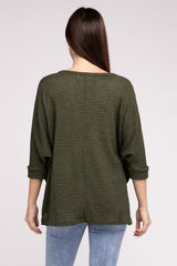 V-Neck Hi-Low Hem Jacquard Sweater king-general-store-5710.myshopify.com