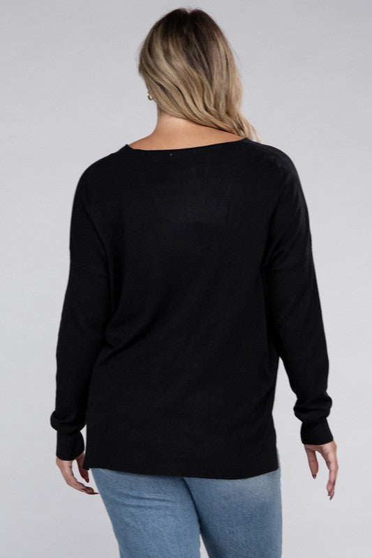 Plus Garment Dyed Front Seam Sweater king-general-store-5710.myshopify.com