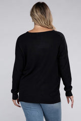 Plus Garment Dyed Front Seam Sweater king-general-store-5710.myshopify.com