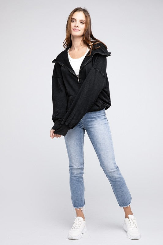 Stitch Detailed Elastic Hem Hoodie king-general-store-5710.myshopify.com