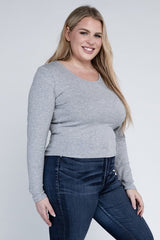 Plus Classic Ribbed Round Neck Long Sleeve king-general-store-5710.myshopify.com