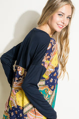 PAISLEY MIXED BOXY TOP