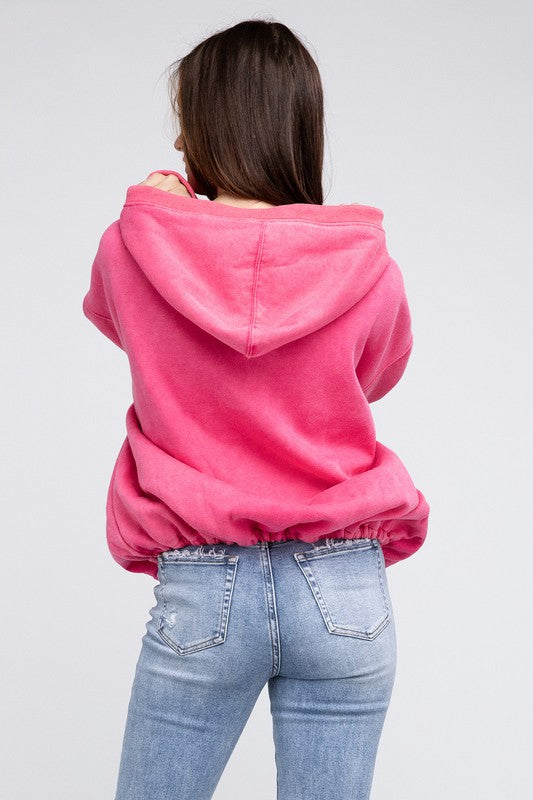 Stitch Detailed Elastic Hem Hoodie king-general-store-5710.myshopify.com