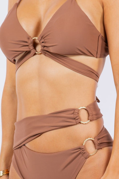 Wrap Around Double Tie O-Ring Bikini