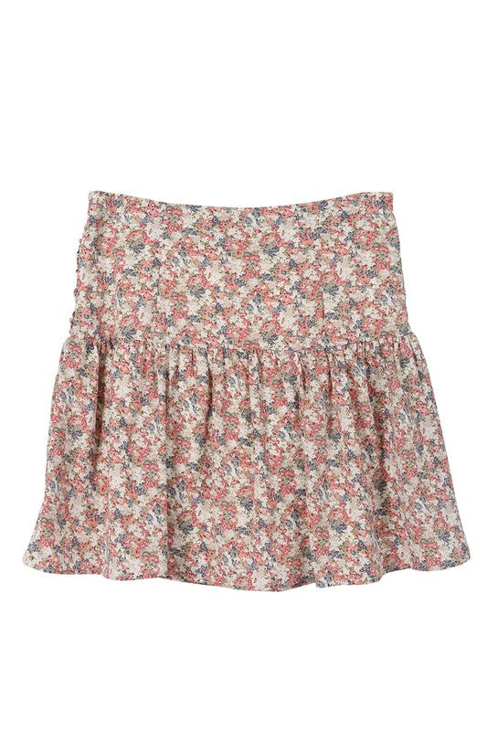 Shirred Floral Mini Skirt king-general-store-5710.myshopify.com