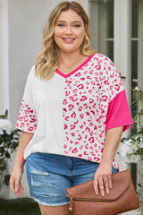 Plus Size Leopard V-Neck T-Shirt king-general-store-5710.myshopify.com