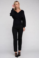 Viscose Cross Wrap Pullover Sweater king-general-store-5710.myshopify.com