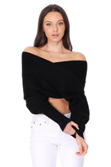 Off Shoulder Wrap Bolero Sweater king-general-store-5710.myshopify.com