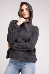 Hooded Brushed Melange Hacci Sweater king-general-store-5710.myshopify.com