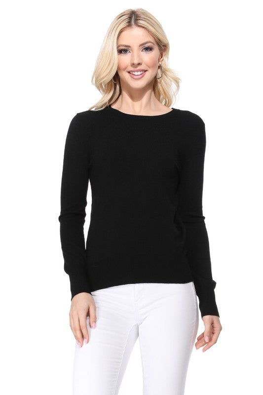 Crew Neck Long Sleeve Light Basic Casual Knit Top king-general-store-5710.myshopify.com