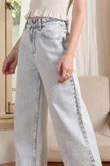 Pale Blue High Waist Denim Jeans king-general-store-5710.myshopify.com