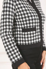 Black Check Knitted Jacket king-general-store-5710.myshopify.com