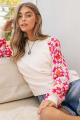 Crochet Detailed Long Sleeve Knit Sweater Top king-general-store-5710.myshopify.com