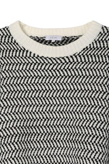 Herringbone Pattern Crew Neck Sweater king-general-store-5710.myshopify.com