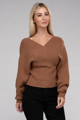 Viscose Cross Wrap Pullover Sweater king-general-store-5710.myshopify.com