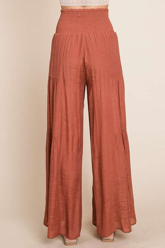 Tie Front Ruched Waist Back Pants king-general-store-5710.myshopify.com