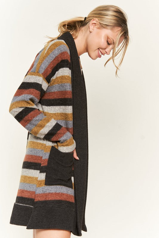 Multicolor Striped Cardigan king-general-store-5710.myshopify.com