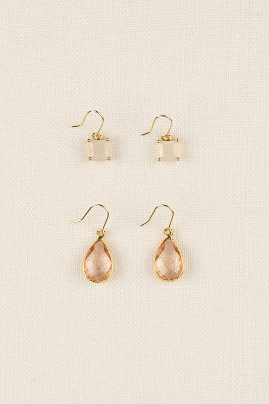 Pink Stone Earring Set king-general-store-5710.myshopify.com