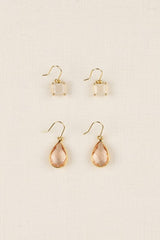 Pink Stone Earring Set king-general-store-5710.myshopify.com