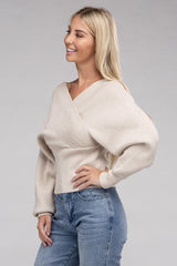 Viscose Cross Wrap Pullover Sweater king-general-store-5710.myshopify.com