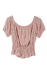 Pink Floral Off Shoulder Top king-general-store-5710.myshopify.com