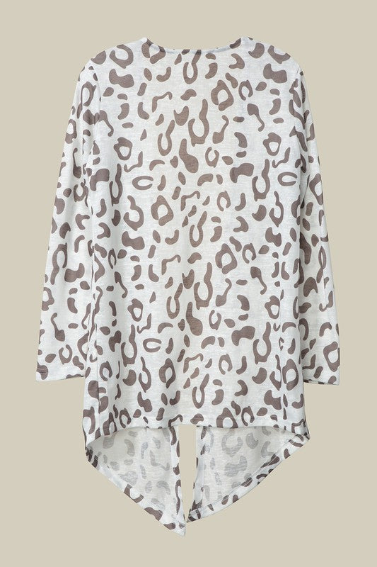 Leopard Open Long Sleeve Cardigan