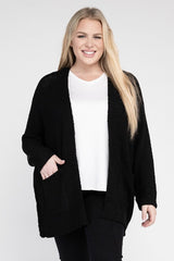 Plus Size Ribbed Knit Open Front Cardigan king-general-store-5710.myshopify.com