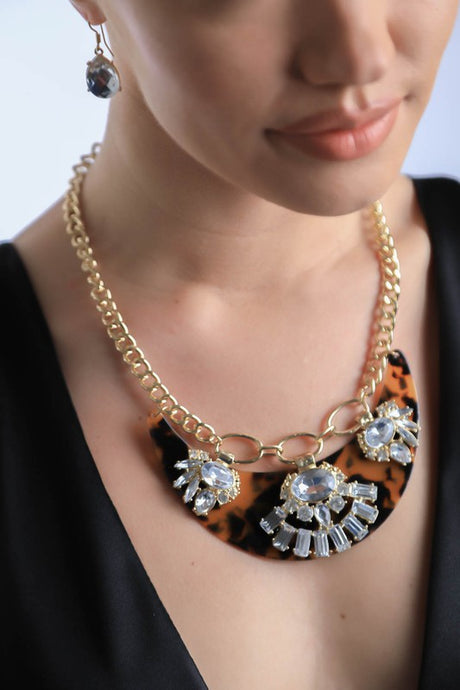 Tortoise Shell Tribal Stone Necklace and Earring Set king-general-store-5710.myshopify.com