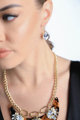 Tortoise Shell Tribal Stone Necklace and Earring Set king-general-store-5710.myshopify.com