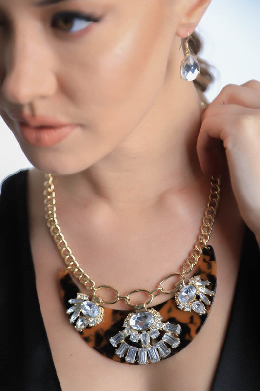 Tortoise Shell Tribal Stone Necklace and Earring Set king-general-store-5710.myshopify.com