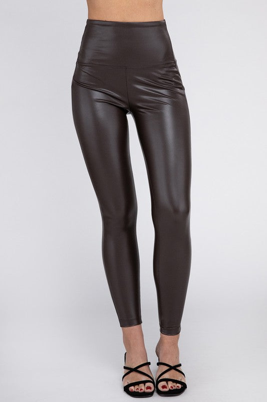 High Rise Fitted Faux Leather Leggings king-general-store-5710.myshopify.com